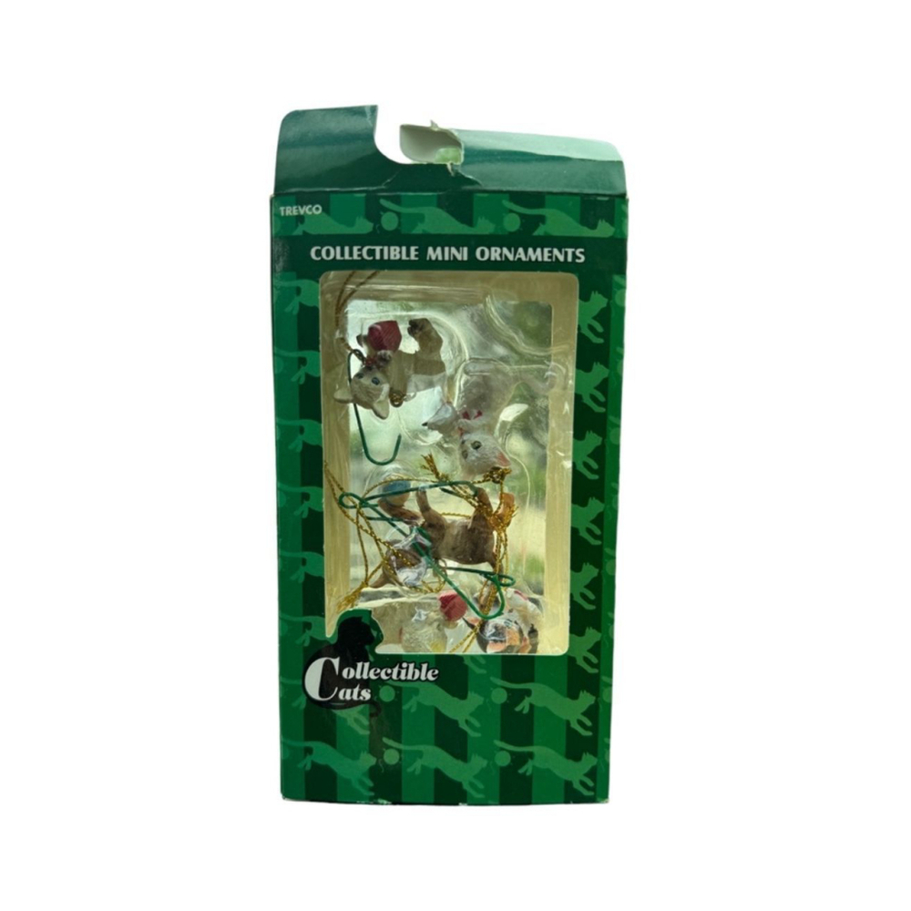 Vintage Treco Christmas Ornament Mini Cats Collectible Christmas Faire